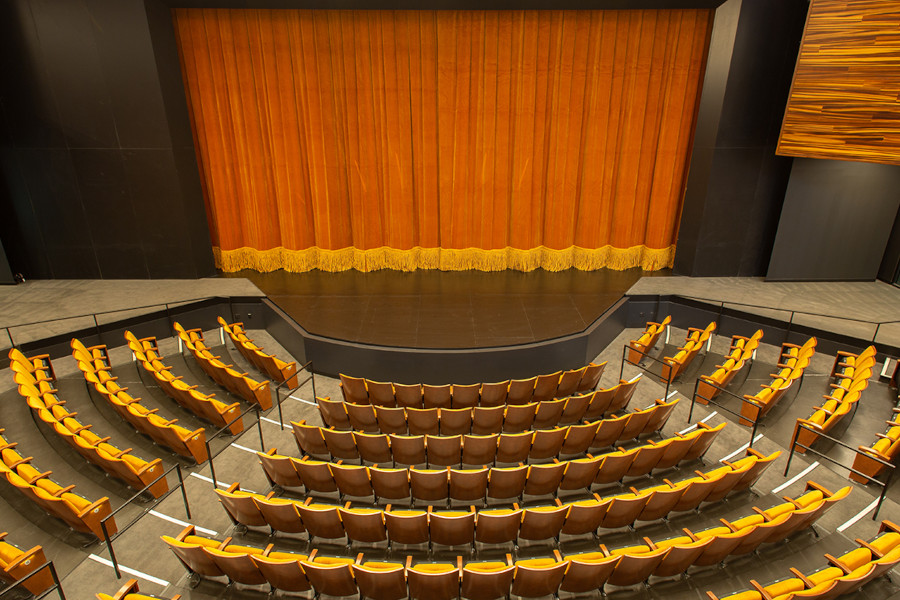 Image of Pittsburgh Playhouse stage from audience
